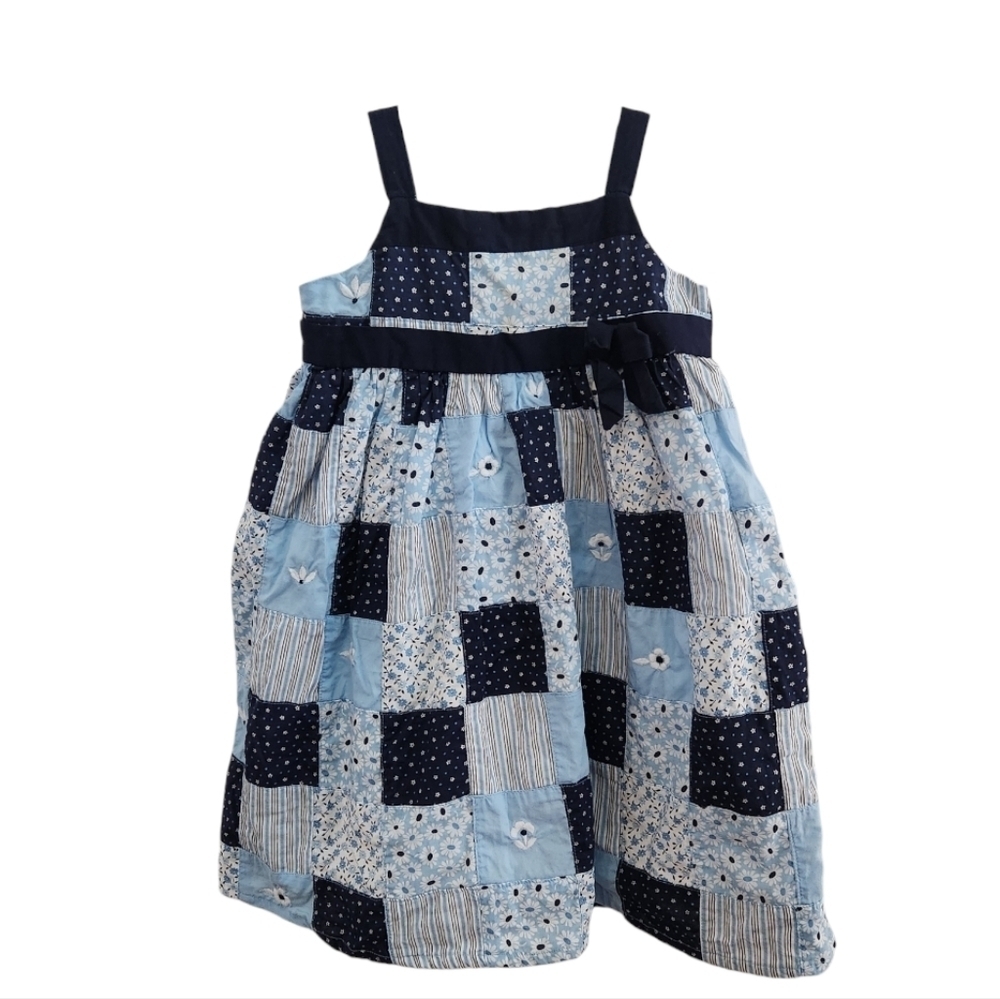 2007 Janie and Jack Toddler Girl's Blue Skies Patchwork Floral Dress 18-24 Month - Picture 7 of 13